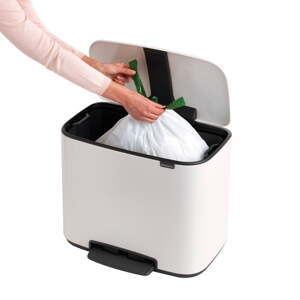 Biely pedálový oceľový odpadkový kôš 36 l Bo – Brabantia