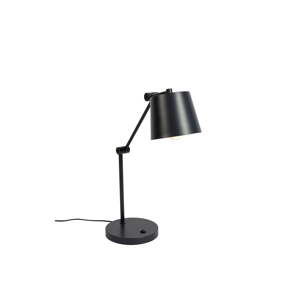 Čierna stolová lampa s kovovým tienidlom (výška  60 cm) Hajo – White Label