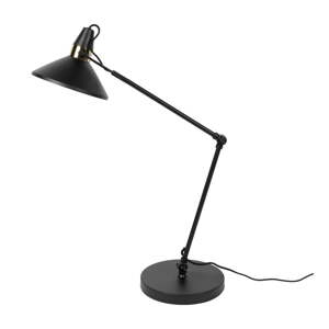 Čierna stolová lampa s kovovým tienidlom (výška  70 cm) Jona – White Label