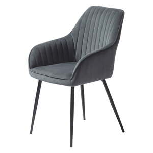 Sivá zamatová jedálenská stolička Melfort – Unique Furniture