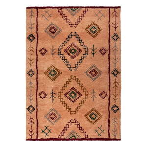 Ručne tkaný vlnený koberec v lososovej farbe 120x170 cm Moroccan Sahara – Flair Rugs