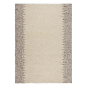 Krémovobiely ručne tkaný koberec s prímesou vlny 120x170 cm Minerals Border – Flair Rugs