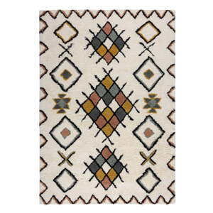 Krémovobiely ručne tkaný vlnený koberec 120x170 cm Moroccan Midar – Flair Rugs