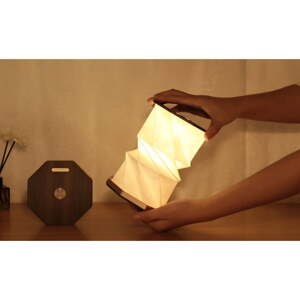 Hnedá LED stolová lampa (výška  18 cm) Twist Hexagon – Gingko