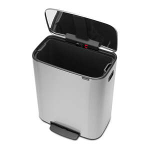 Pedálový oceľový odpadkový kôš v matne striebornej farbe 60 l Bo – Brabantia