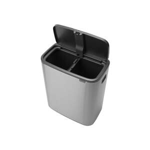Oceľový odpadkový kôš na triedený odpad/dotykový v matne striebornej farbe 60 l Bo Touch Bin – Brabantia