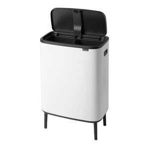 Biely oceľový odpadkový kôš na triedený odpad/dotykový 60 l Bo Touch Bin Hi – Brabantia