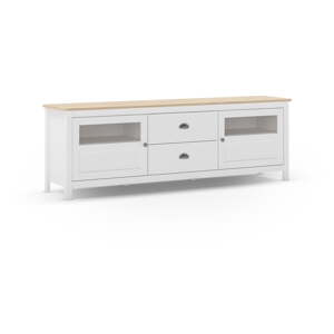 Biely TV stolík z borovicového dreva 180x59 cm Misti – Marckeric