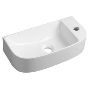 Biele umývadlo z liateho mramoru 44x22 cm Alga – Sapho