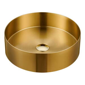 Okrúhle umývadlo nerezové v zlatej farbe ø 38 cm Aurum – Sapho