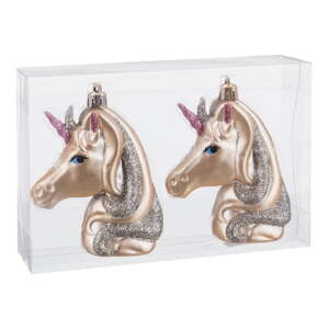 Vianočné ozdoby v súprave 2 ks 10 cm Unicorn – Casa Selección