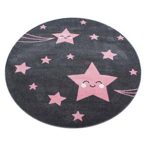 Ružovo-sivý detský koberec ø 120 cm Kids – Ayyildiz Carpets