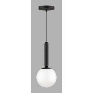 Čierne závesné svietidlo so skleneným tienidlom ø 15 cm One – Squid Lighting