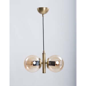 Závesné svietidlo v zlatej farbe so skleneným tienidlom Monera – Squid Lighting