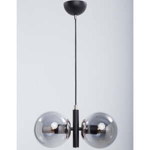 Čierne závesné svietidlo so skleneným tienidlom Monera – Squid Lighting