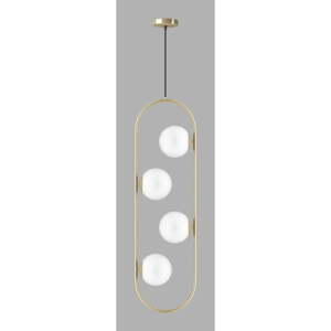Závesné svietidlo v zlatej farbe so skleneným tienidlom Club – Squid Lighting