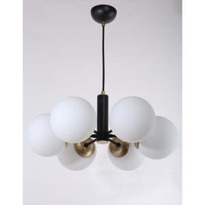 Čierne závesné svietidlo so skleneným tienidlom ø 56 cm Daisy – Squid Lighting