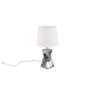 Stolová lampa v striebornej farbe s textilným tienidlom (výška 28 cm) Abeba – Trio