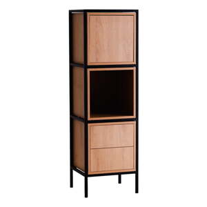 Čierna/v prírodnej farbe skrinka v dekore duba 45x145 cm Skap – CustomForm