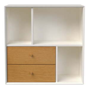 Nástenná knižnica v dekore duba v bielej a prírodnej farbe 70x70 cm Z – Tenzo