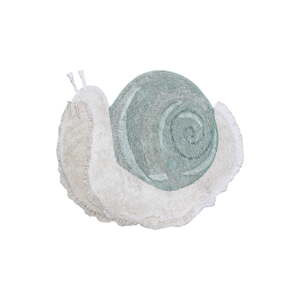 Prateľný/ručne tkaný bavlnený detský koberec v mentolovej farbe/svetlosivý 100x120 cm Snail – Lorena Canals