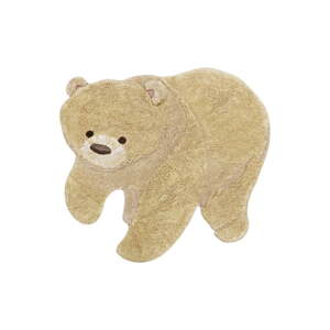 Béžový prateľný/ručne tkaný bavlnený detský koberec 120x122 cm Bear – Lorena Canals