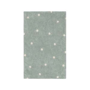 Prateľný/ručne tkaný bavlnený detský koberec v mentolovej farbe 100x150 cm Mini Dot Blue Sage – Lorena Canals