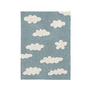Modrý prateľný/ručne tkaný bavlnený detský koberec 120x160 cm Clouds Vintage Blue – Lorena Canals