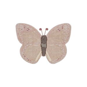 Svetloružový/béžový prateľný/ručne tkaný bavlnený detský koberec 90x120 cm Baby Butterfly – Lorena Canals