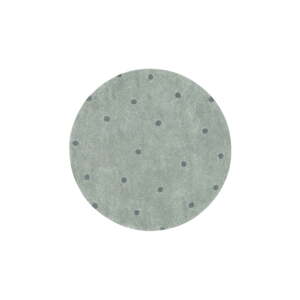 Svetlozelený prateľný/ručne tkaný bavlnený detský koberec ø140 cm Round Dot Blue Sage – Lorena Canals