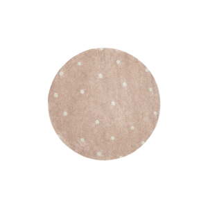 Svetloružový prateľný/ručne tkaný bavlnený detský koberec ø140 cm Round Dot Rose – Lorena Canals