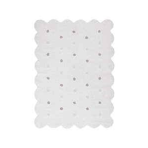 Biely prateľný/ručne tkaný bavlnený detský koberec 120x160 cm Biscuit White – Lorena Canals