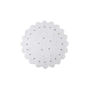 Biely prateľný/ručne tkaný bavlnený detský koberec ø140 cm Little Biscuit White – Lorena Canals