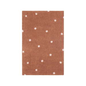 Prateľný/ručne tkaný bavlnený detský koberec v tehlovej farbe 100x150 cm Mini Dot Chestnut – Lorena Canals