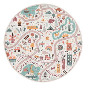 Prateľný detský hrací koberec ø80 cm Furry World – Mila Home