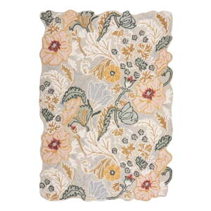 Svetloružový ručne tkaný vlnený koberec 120x170 cm Daphne Shaped Floral – Flair Rugs