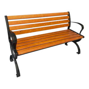 Drevená/kovová záhradná lavica v prírodnej farbe Norwich – Garden Pleasure