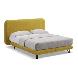 Boxspring posteľ 180x200 cm v horčicovej farbe Ilima – Makamii