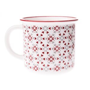 Biely porcelánový hrnček s vianočným motívom 380 ml – Dakls