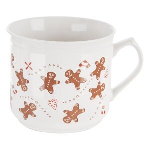 Biely keramický hrnček s vianočným motívom 500 ml Gingerbread – Dakls