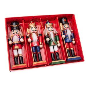 Drevené vianočné ozdoby v súprave 4 ks 12,5 cm – Dakls