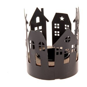 Kovový svietnik s vianočným motívom Houses – Dakls