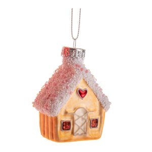 Sklenená vianočná ozdoba 7 cm House – Dakls