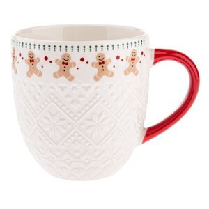 Biely porcelánový hrnček s vianočným motívom 630 ml Knitting – Dakls