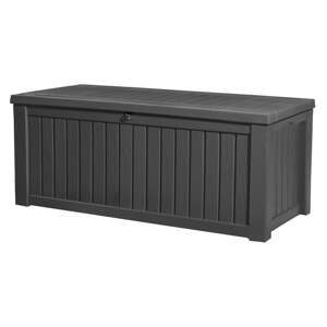 Antracitový plastový záhradný úložný box Rockwood – Keter