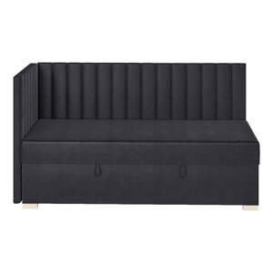 Tmavo modrá rohová detská posteľ s úložným priestorom s matracom 90x200 cm Snugi - Ghado
