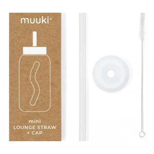 Silikónová slamka s čistiacou kefkou/s viečkom Clear – Muuki