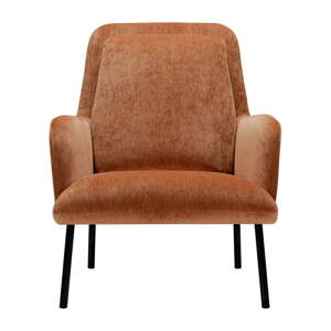 Oranžové zamatové kreslo Oliver – Sits