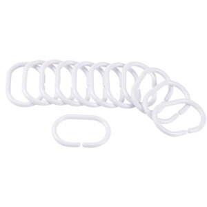 Biele háčiky k sprchovému závesu v súprave 12 ks 4 cm Vitamine – douceur d'intérieur