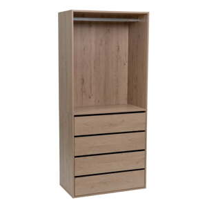Otvorená modulárna skriňa v dekore duba v prírodnej farbe 80x180x45 cm Modular – Casa Selección